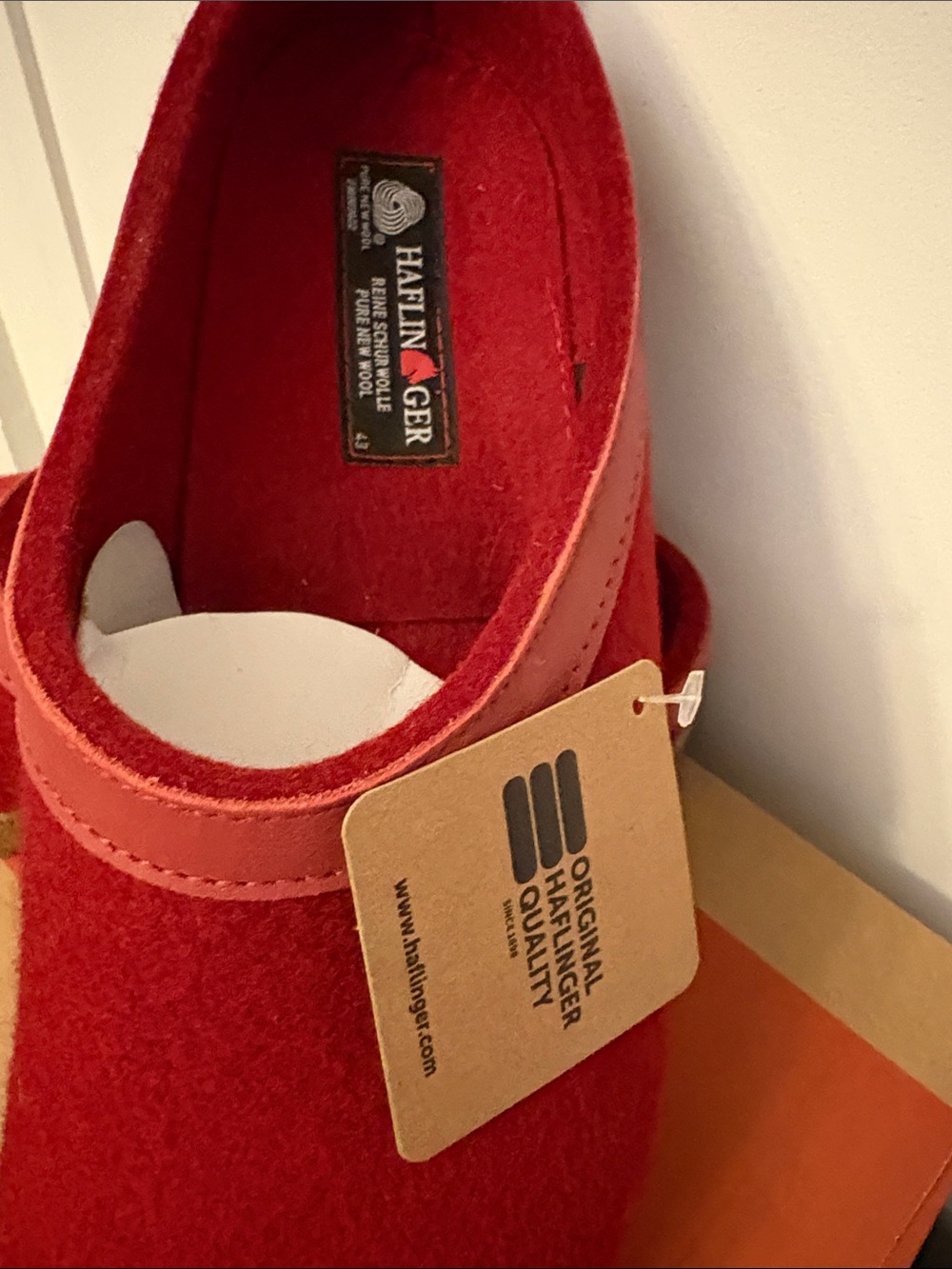 Haflinger Red Wool Clogs - Picture 2 of 5